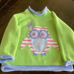 LL Bean girls sweater with beautiful owl size 2T